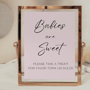 Los bebés son un signo dulce / Signo de baby shower / Signo de postre / Inglés y español