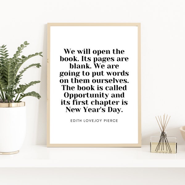 We Will Open The Book | Edith Lovejoy Pierce | New Year Print | Happy New Year's Print | Motivational Print | New Year Decor | Digital