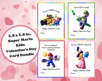 Super Mario Kids Valentine Cards | Kids Valentine's Day Cards | Valentine Cards | Digital Valentine | Digital Print