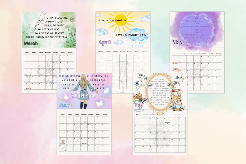 2024 Midnights Taylor Swift Calendar Digital Print Printable From