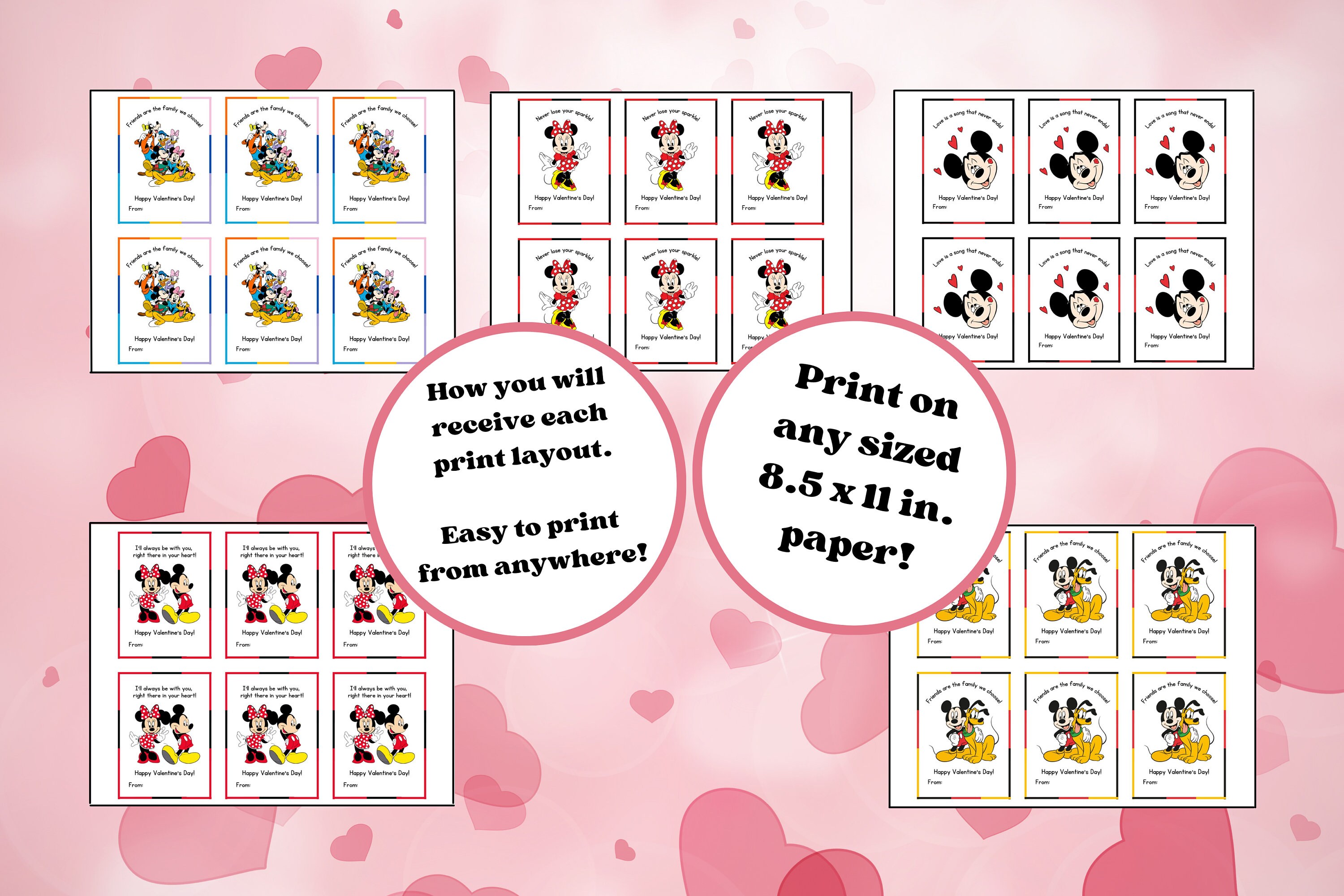 Mickey and Friends Kids Valentine Cards | Kids Valentine's Day Cards ...