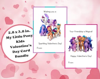 My Little Pony Kinder Valentinskarten | Kinder Valentinstagskarten | Valentinskarten | Digitaler Valentinstag | Digitaldruck