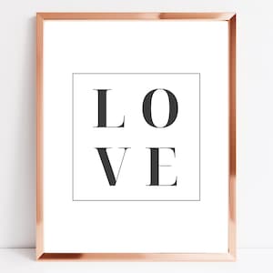 L O V E | Love Print | Valentine Print | Valentine Gift | Minimalist Print | Digital Download | Digital Print | Wall Art Print
