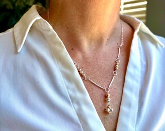Sterling Silver & 10k gold  Necklace and Earrings Set – Elegant Jewelry
