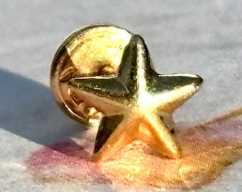18K Solid Gold Rose star  Stud – Single Earring - Solo Stud - One Piece