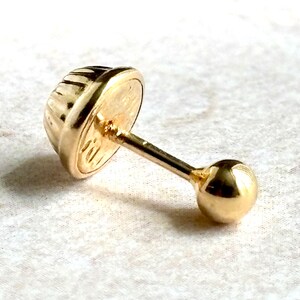 3 mm - 18K Solid Gold Ball Stud | One Piece Minimalist stud with Screw Back | Mismatched & Stackable