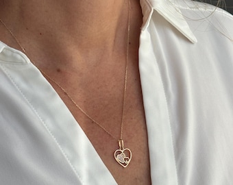 18K Solid Gold Heart Pendant | Minimalist Charm | Necklace Not Included