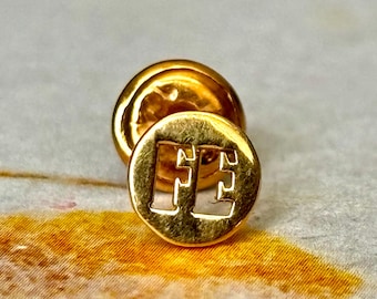 18K Solid Gold Fe Earring | Diameter 5.5 mm | Minimalist Single stud with Screw Back | Mismatched & Stackable | One Piece