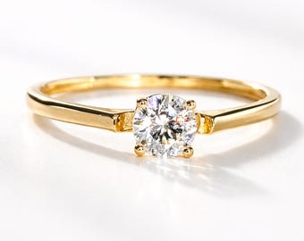 Oro macizo de 14k con circonita cúbica / Talla 7