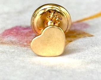 Pendiente individual de corazón en oro macizo de 18 quilates - Una pieza