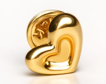 18K Solid Gold Heart Earring |  Minimalist Single stud with Screw Back | Mismatched & Stackable | One Piece