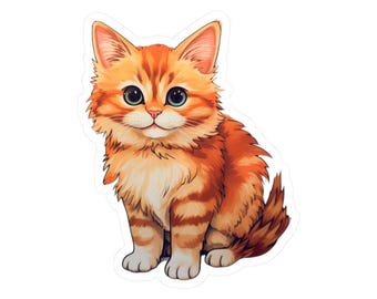 Orange Cat Vinyl Sticker
