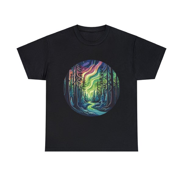 T-shirt aurores boréales : observez les aurores boréales magiques avec ce design éthéré et vibrant