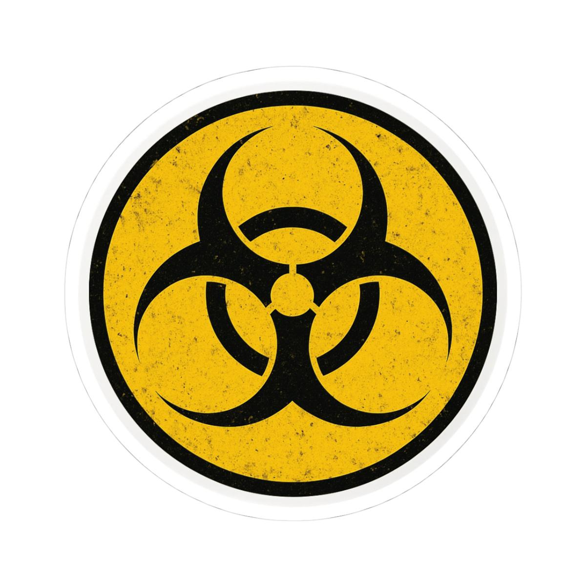 Biohazard Number Sticker Distressed Biohazard Symbol Sticker – Yellow Warning Vinyl Decal - Etsy