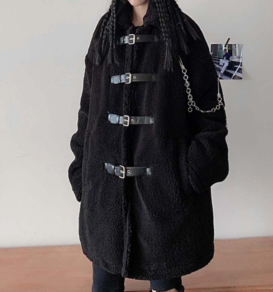 Harajuku Japanese Coat and Hat Winter Warm Plush Hoodie With - Etsy