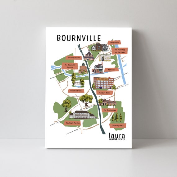 Illustrated Map Bournville A5 Print Etsy UK