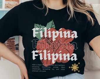 Filipina Gumamela Shirt, Filipina shirt, Filipino Shirt, Cute Pinay Pride Shirt, Gift for Filipina, Filipina Hoodie, Filipina Wife Shirt
