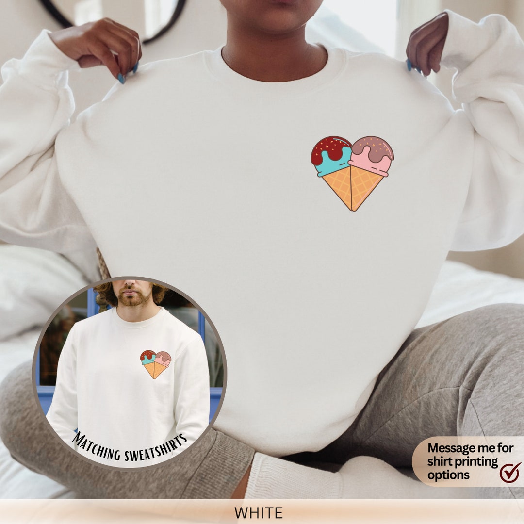 Custom Ice Cream Heart Sweatshirt Custom Ice Cream Etsy