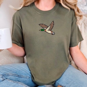 embroidered mallard shirt, embroidered, duck shirt, funny shirt, comfort colors tshirt, duck hunting shirt, hunting shirt, unisex shirt