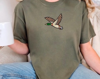 Embroidered Mallard Shirt: Comfort Colors Unisex Duck Tee