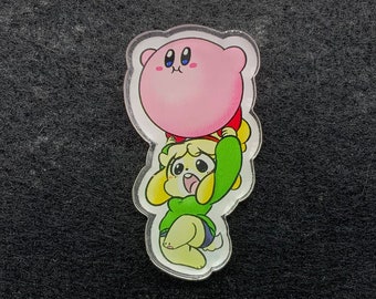 Isabelle with Kirby Acrylic Pin