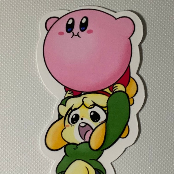 Kirby x Isabelle Vinyl Sticker - Laptop Decal