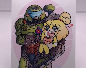 Doom x Isabelle Crossover Vinyl Sticker - Laptop Decal