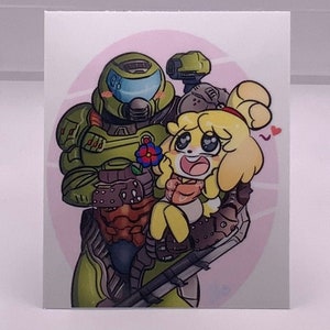 Doom x Isabelle Crossover Vinyl Sticker - Laptop Decal