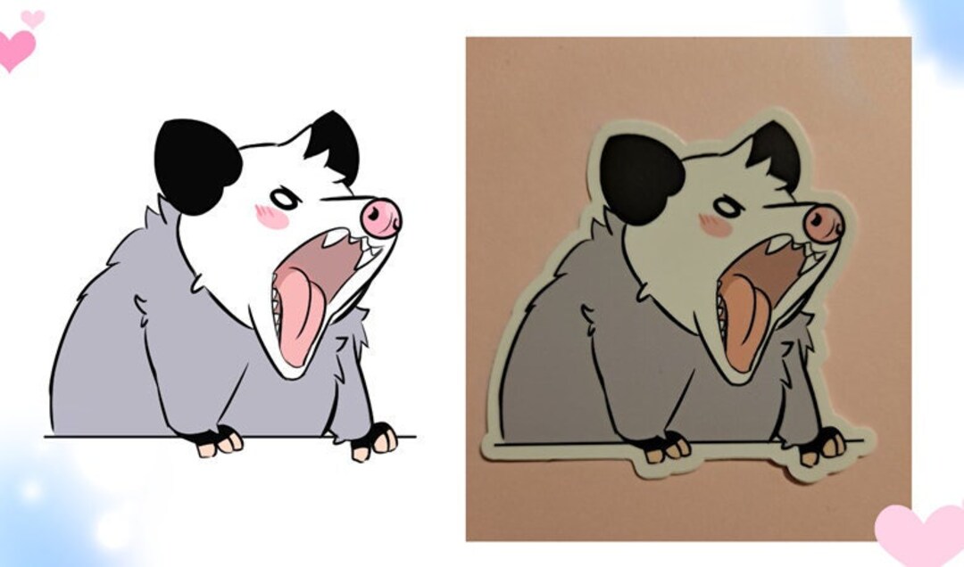 Bean the Opossum Screaming Sticker - Laptop Decal - Etsy