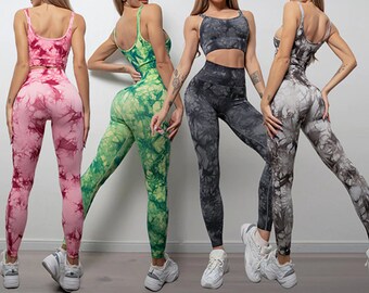 Frogcoco Tie Dye Yoga Leggings for Women Tummy Control Workout Gym Pants Tights Frogcoco Tie Dye Yoga Leggings for Women Tummy Control Workout Gym Pants Tights