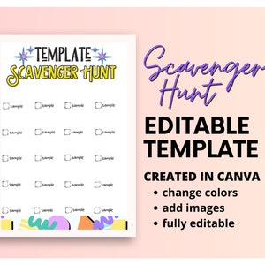Plantilla de búsqueda del tesoro para niños en Canva / Totalmente editable / Juego de fiesta digital para niños / Plantilla de búsqueda del tesoro / Plantilla de juego I Spy