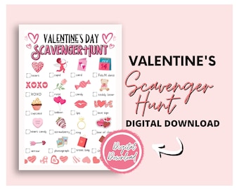 Valentine's Day Treasure Hunt | Valentines Day Scavenger Hunt | Valentine's Treasure Hunt Game | Valentines Day Treasure Hunt