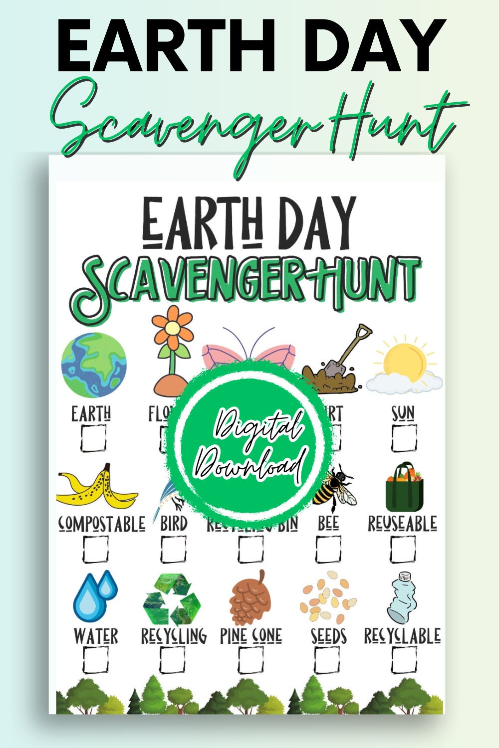 Earth Day Scavenger Hunt | Outdoor Scavenger Hunt for Kids | Nature ...