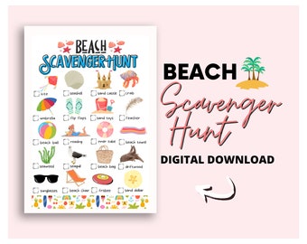 Beach Scavenger Hunt | Summer Scavenger Hunt for Kidsn| Beach Scavenger Activity | Beach Activity | Beach Game | Outdoor Scavenger Hunt