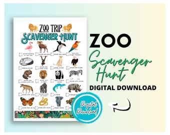 Zoo Scavenger Hunt | Animal Scavenger Hunt | Zoo Activity | Outdoor Scavenger Hunt For Kids | Zoo Scavenger Hunt For Kids | Zoo Field Trip |