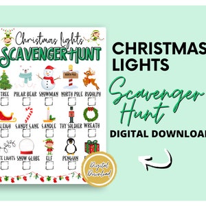 Christmas Lights Scavenger Hunt | Winter Scavenger Hunt | Christmas Activity | Holiday Lights Game | Christmas Party Game