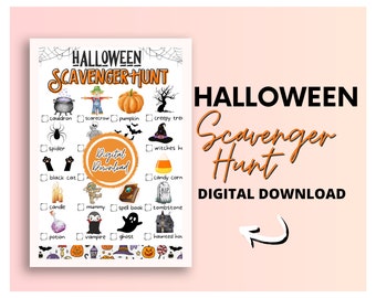 Halloween Scavenger Hunt | Halloween Party Game | Kids Activity | Halloween Printable | Scavenger Hunt Clues | Halloween Party Activity