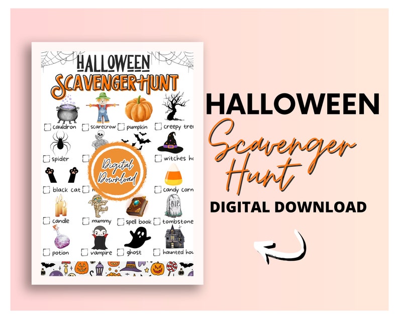Halloween Scavenger Hunt | Halloween Party Game | Kids Activity ...