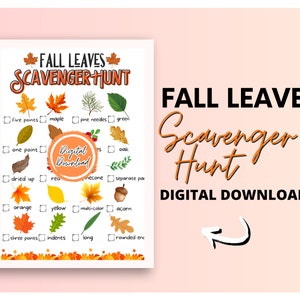 Fall Leaves Scavenger Hunt for Kids | Fall Treasure Hunt | Kids Scavenger Hunt | Fall Classroom Activity | Fall Scavenger Hunt Printable