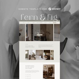 Modello di sito Web Showit: sito Web di interior designer in stile Earthy