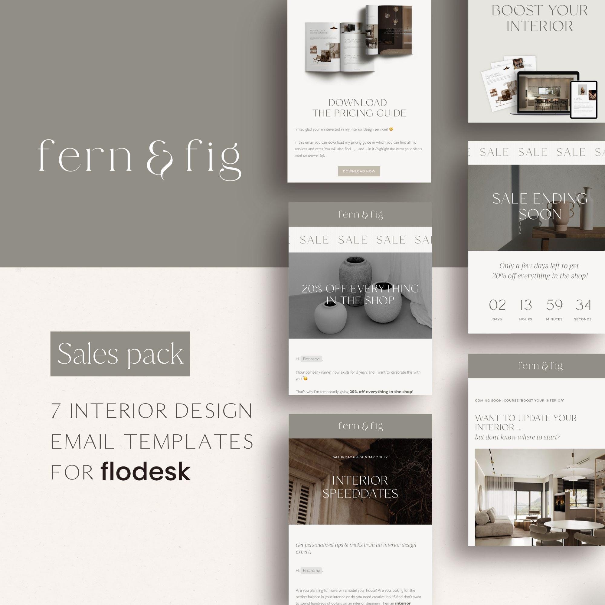 Flodesk Email Templates for Interior Designers Sales Flodesk Email ...