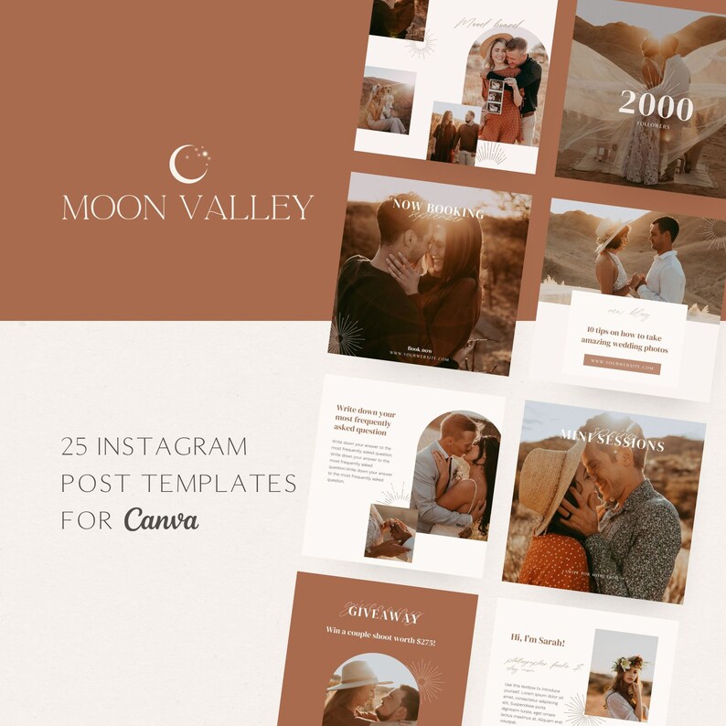 Instagram Post Templates for Canva Photographer Instagram Templates ...