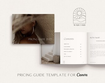 Canva Pricing Guide Template, Minimal Pricing guide, Photography Pricing Template, Brochure Canva Template, Clean pricing guide, Interior