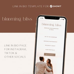 Boho Showit Instagram Link in Bio Vorlage für Fotografen, Instagram Links Template, Linktree Seite, Boho Showit Instagram Seite