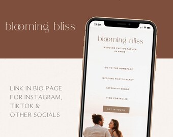 Plantilla de enlace de Instagram en la biografía de Boho Showit para fotógrafos