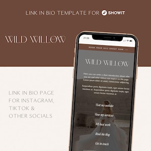 Luxus Showit Instagram Links Template, Showit Link in Bio Template,fällige Showit Linktree Seite, Bold Instagram Links Template