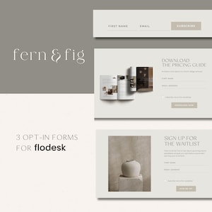 Earthy email signup forms | Flodesk opt-in forms | Interior Designer Flodesk signup templates | Newsletter signup | Embeddable website form