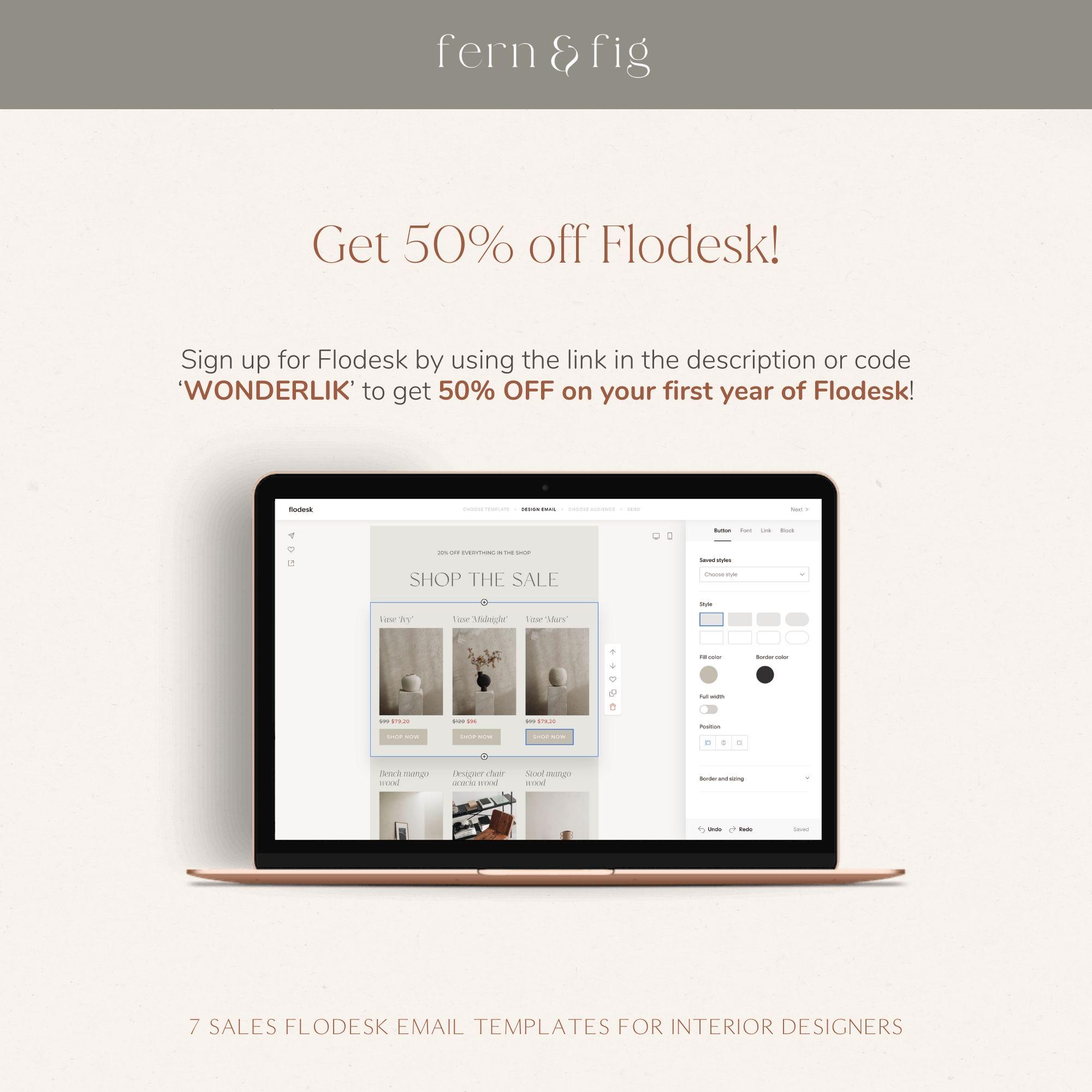 Flodesk Email Templates for Interior Designers | Sales Flodesk Email ...
