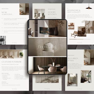 Interior Design Pricing Guide Template: Earthy Canva Brochure (A4 + US Letter)