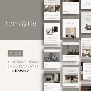 Flodesk email templates for Interior Designers | Flodesk email marketing bundle | Interior email templates | Flodesk newsletter sales emails